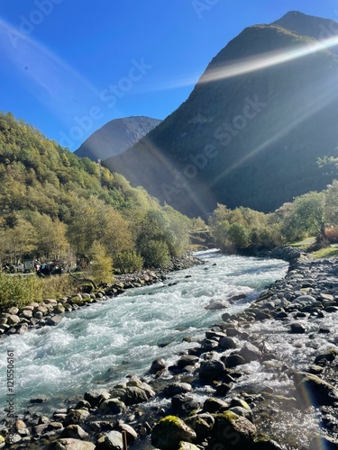 Mountain river in Norway photo