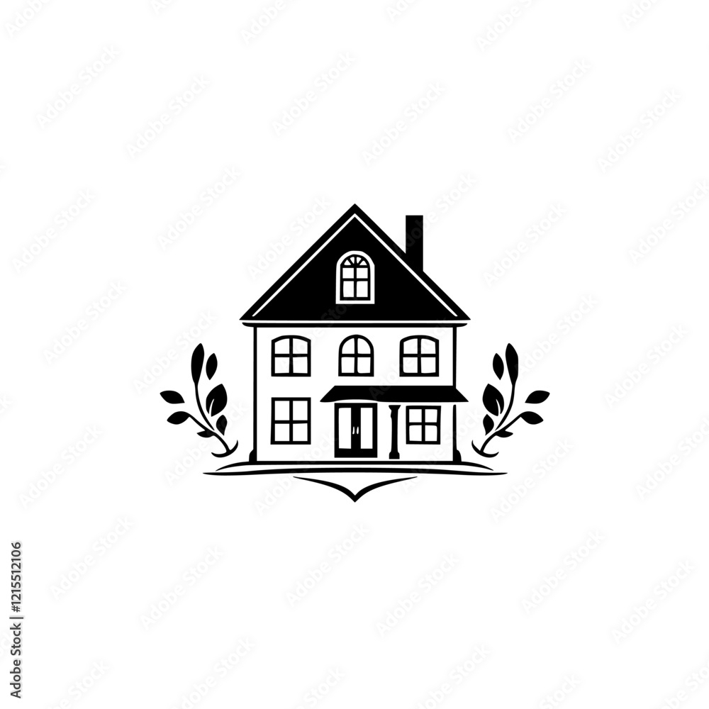 Elegant Home Design: Classic House with Garden. Find your dream house with this beautiful architectural design. Perfect for real estate listings and home decor inspiration. Elegant Home Design: Classic House with Garden. Find your dream house with this beautiful architectural design. Perfect for real estate listings and home decor inspiration.