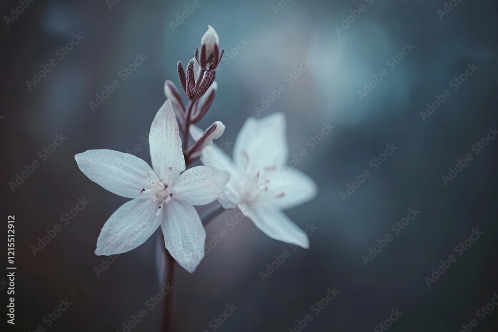 Delicate white flowers with soft, dreamy background create seren Delicate white flowers with soft, dreamy background create seren
