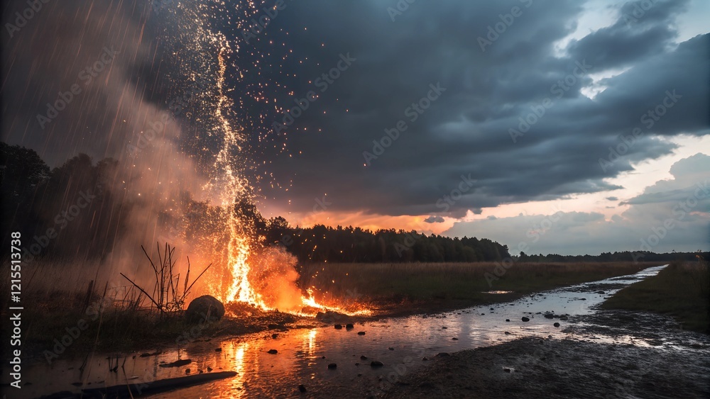 Fototapeta premium fire in the forest
