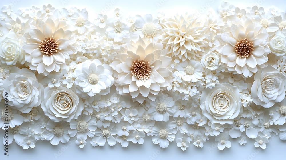 A luxurious 3D laminated wall featuring intricate floral patterns in rose gold on a cream background. A luxurious 3D laminated wall featuring intricate floral patterns in rose gold on a cream background.