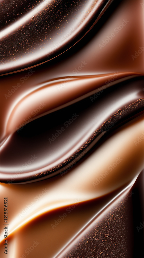 Melting Chocolate Flowing in Smooth Waves Creating a Tempting Texture and Rich Color Melting Chocolate Flowing in Smooth Waves Creating a Tempting Texture and Rich Color