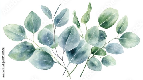 Delicate green leaves with varying shades create serene, natural