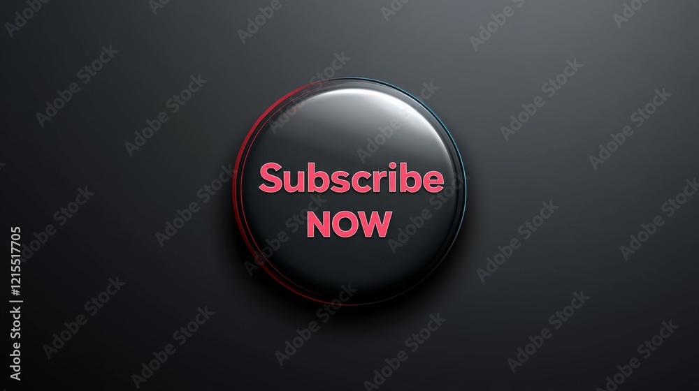A stylish black button with pink red 'Subscribe Now' text contrasts against a dark background, blending minimalistic design with assertive marketing. A stylish black button with pink red 'Subscribe Now' text contrasts against a dark background, blending minimalistic design with assertive marketing.