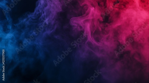 This abstract art brings swirling colorful smoke together in a mesmerizing display of vivid red and blue hues, representing passion and creativity in a modern context.
