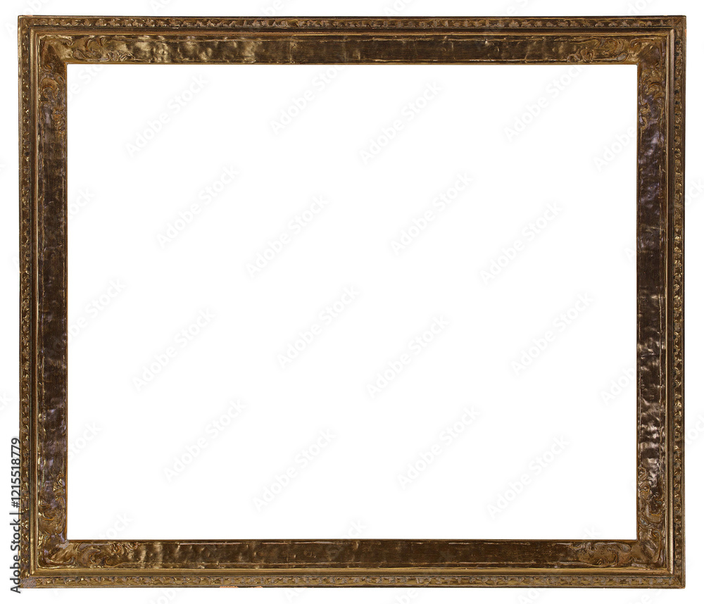 Old shabby wooden picture frame. In PNG format on a transparent background. Old shabby wooden picture frame. In PNG format on a transparent background.