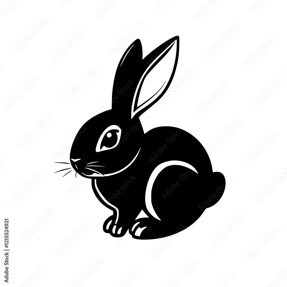 Black Rabbit Silhouette: A Stunning Vector Graphic of a Sitting Bunny. Perfect for logos, illustrations, and designs. Black Rabbit Silhouette: A Stunning Vector Graphic of a Sitting Bunny. Perfect for logos, illustrations, and designs.