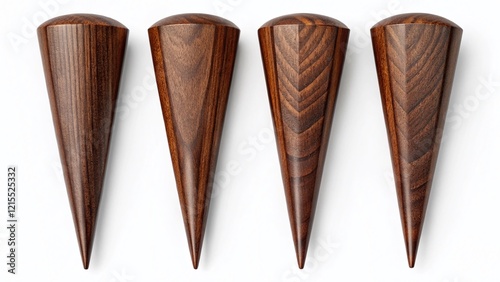 Set of Four Dark Wooden Pointers Isolated on White - Premium Stock Photo photo