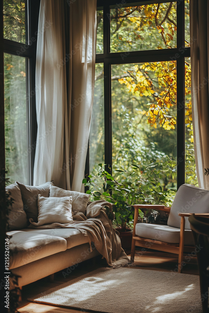 Fototapeta premium Sunny, green cozy corner