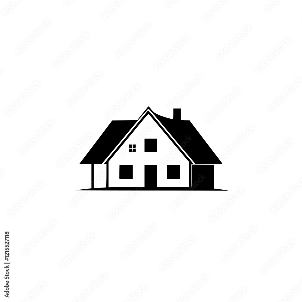 House Icon: Simple Black and White Home Illustration - Perfect for Real Estate and Architecture Websites House Icon: Simple Black and White Home Illustration - Perfect for Real Estate and Architecture Websites