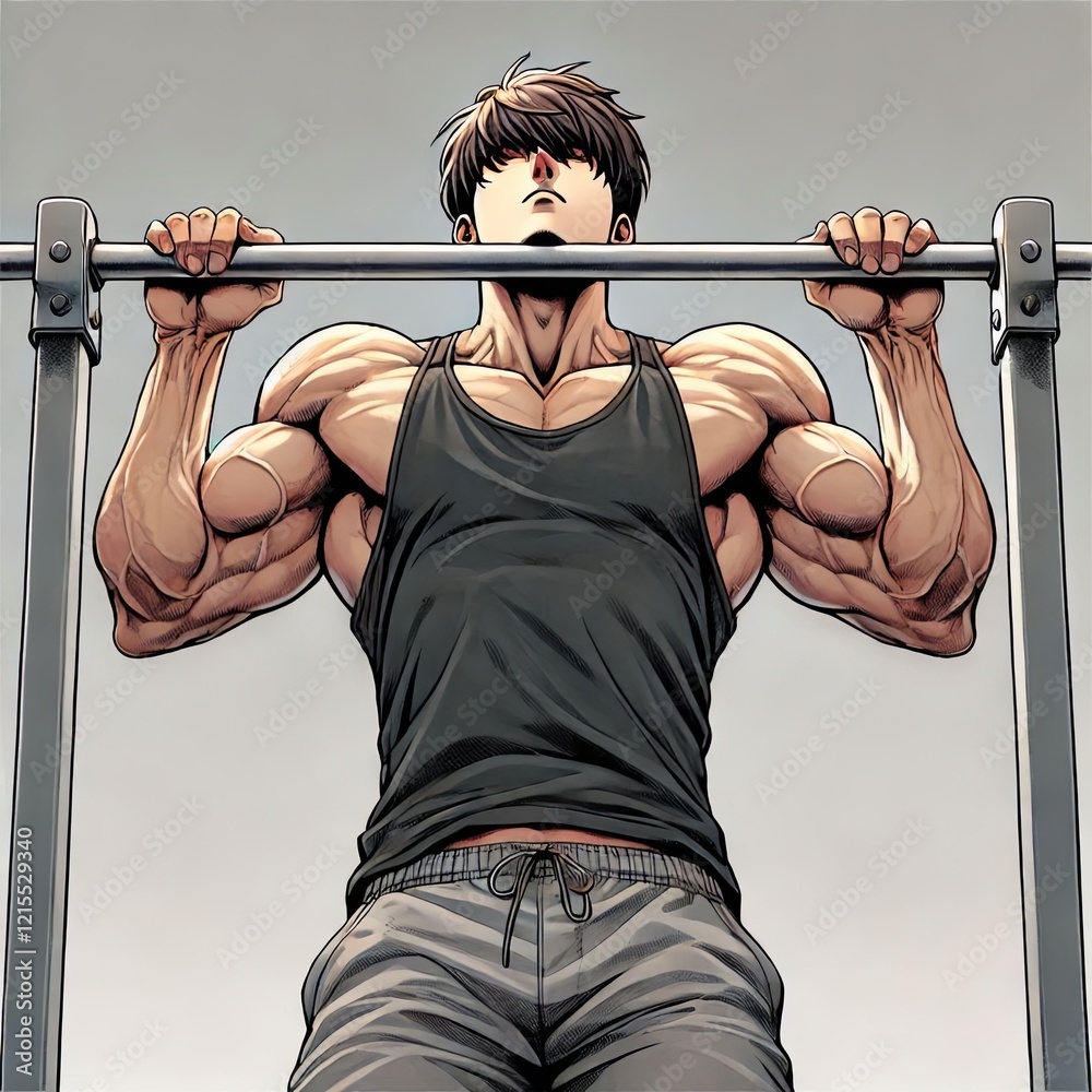 Naklejka premium Strong Character Training on Bar
