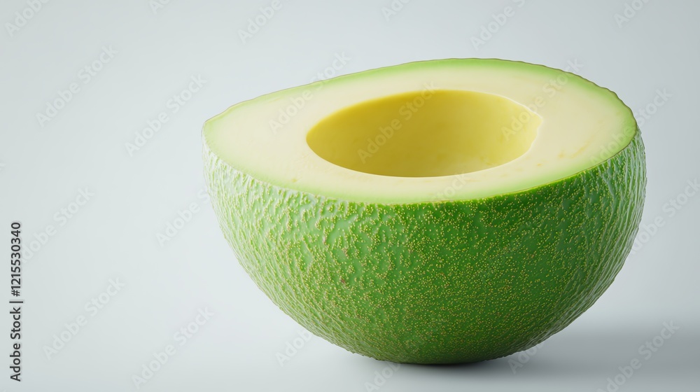 Isolate for advertising Fresh avocado cut in half, showcasing interior. Isolate for advertising Fresh avocado cut in half, showcasing interior.