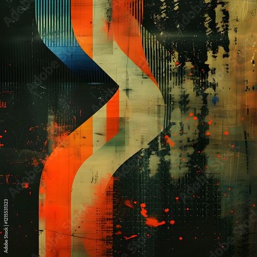 Netherlands' Digital Identity: Highlighting the .NL Country Code in Abstract Art photo