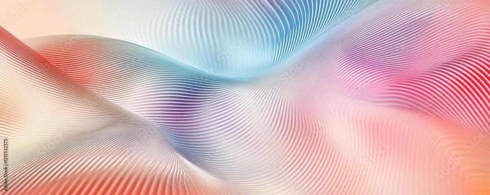 Colorful abstract wave pattern with soft gradient and textured lines