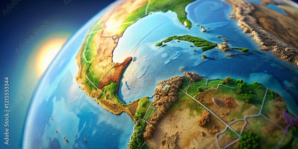 Fototapeta premium Sinaloa, Mexico: 3D Animated Globe Zoom - Portrait Photography