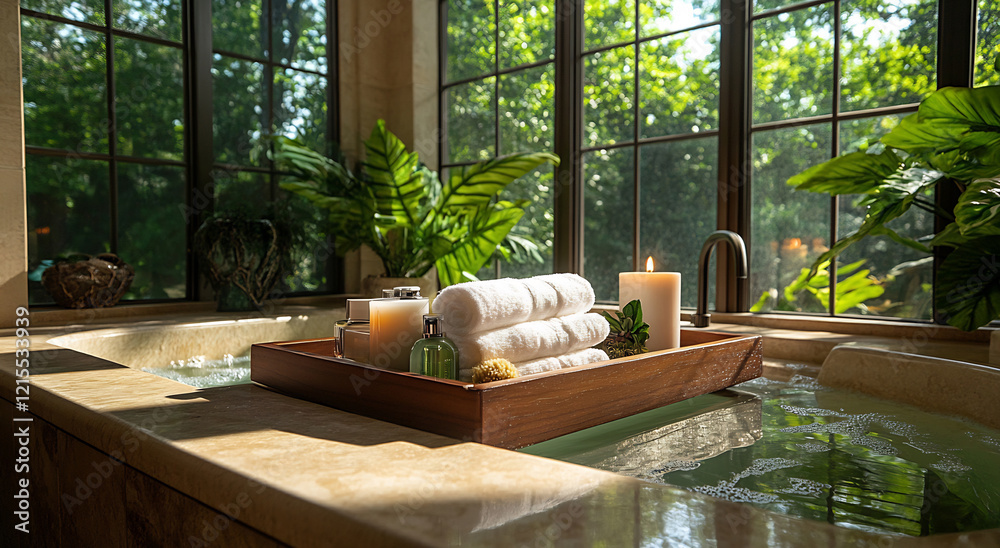 Fototapeta premium Spa retreat with natural light