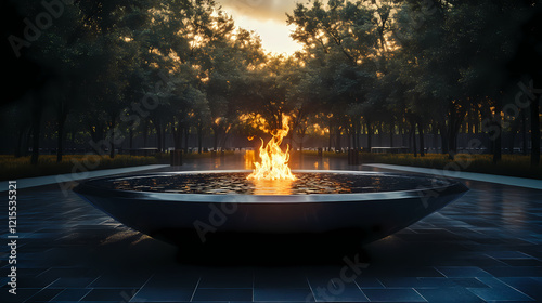 Honor veterans day by reflecting on sacrifice at the eternal flame memorial. Eternal Flame. Illustration photo