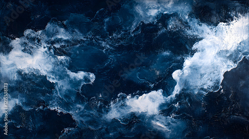 Abstract Blue and White Fluid Texture