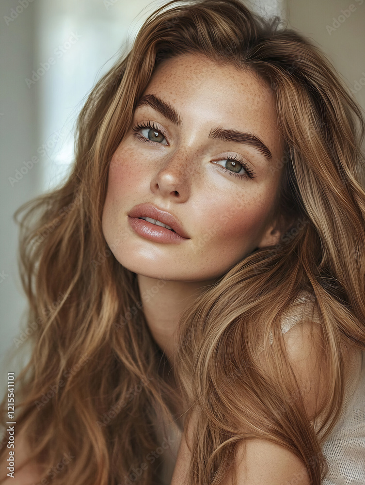 Naklejka premium Beautiful with soft hair