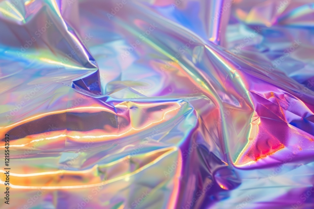 Obraz premium Image of Holographic iridescent effect plastic material. Texture for background usage