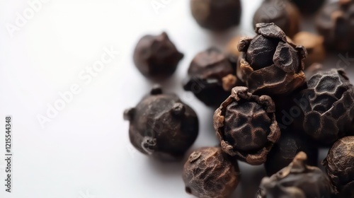 Fototapeta Naklejka Na Ścianę i Meble -  black pepper, peppercorn, isolated on white background, full depth of field