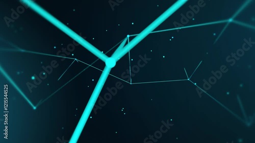 Blue plexus background with glowing lines and dots, digital connections, technology mesh