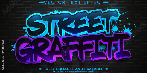 Graffiti text effect, editable spray and street text style