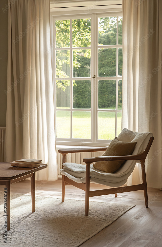 Fototapeta premium Cozy living room with natural light