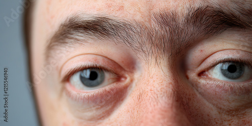 Close-up of Caucasian Male Eyes and Eyebrows photo