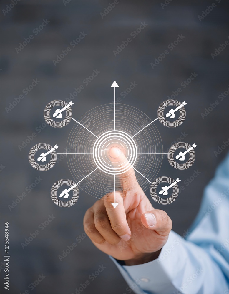 Businessman Taking Steps Toward Achieving Business Goals Businessman Taking Steps Toward Achieving Business Goals