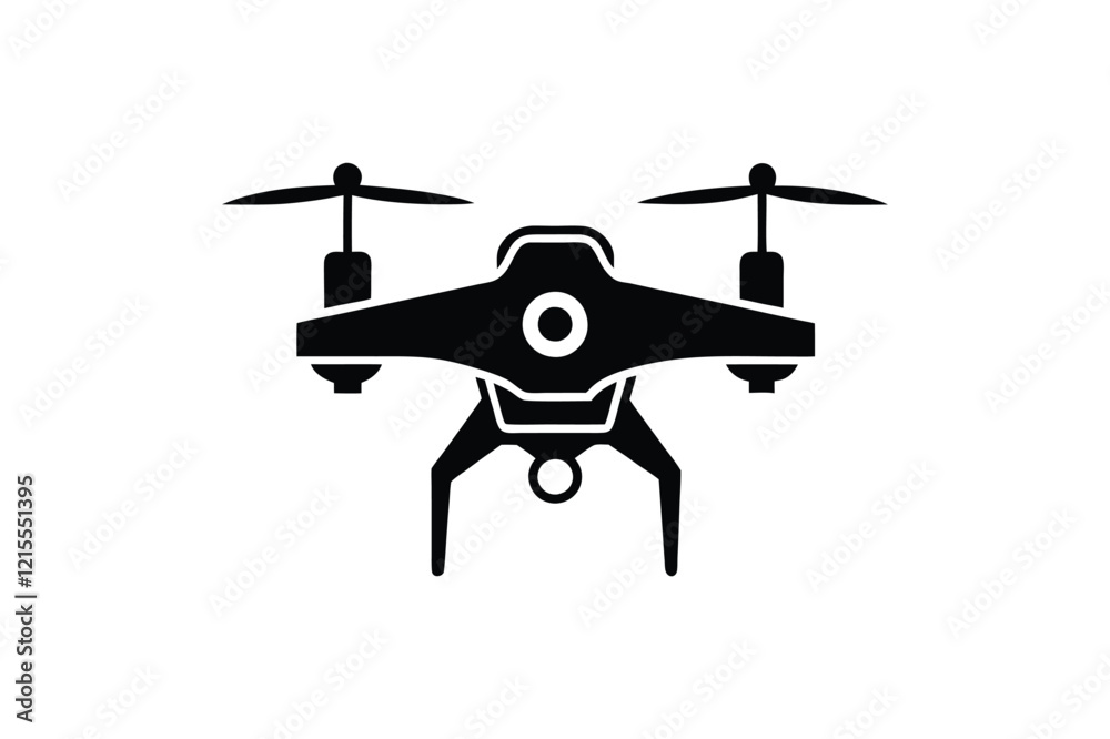 Drone silhouette vector, drone camera icon silhouette vector illustration Technology and Innovation Drone silhouette vector, drone camera icon silhouette vector illustration Technology and Innovation