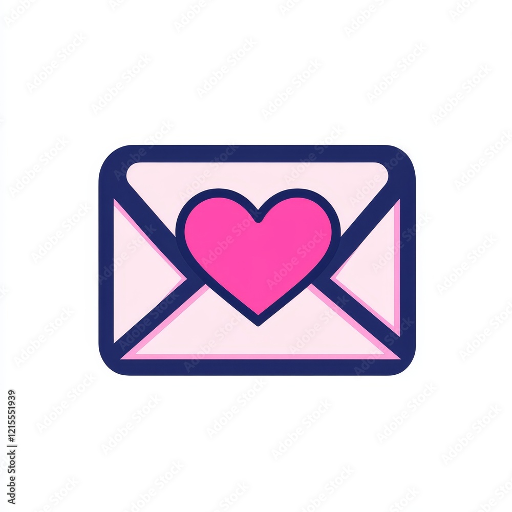 Love note line icon. Heart symbol in email. Valentine envelope design. Modern illustration Love note line icon. Heart symbol in email. Valentine envelope design. Modern illustration