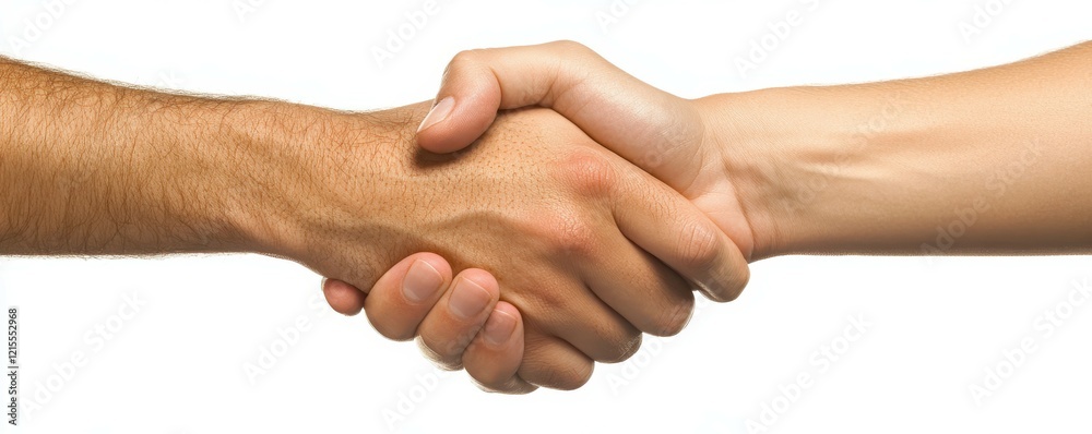 Handshake between caucasian male and female emphasizing unity and agreement Handshake between caucasian male and female emphasizing unity and agreement