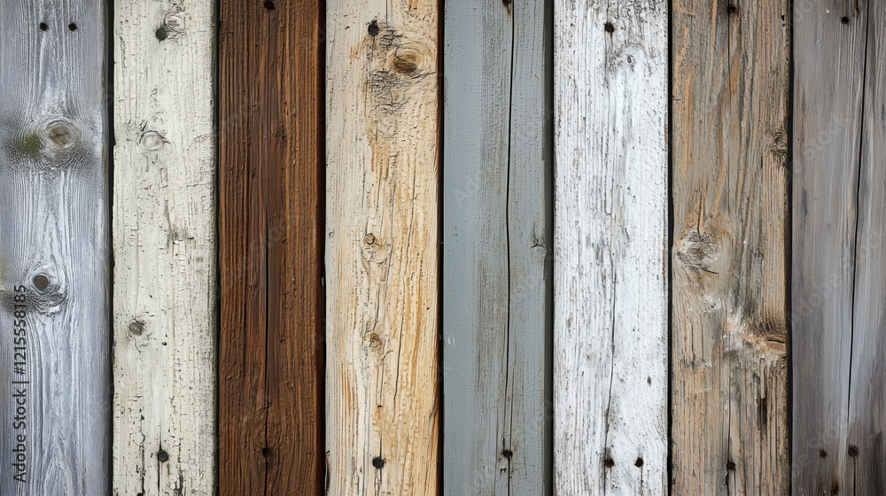 Reclaimed Wood Plank Texture Blending Mismatched Tones of Gray, Brown, and Beige with Rough Edges and Nail Marks for Rustic Eco-Friendly Design Reclaimed Wood Plank Texture Blending Mismatched Tones of Gray, Brown, and Beige with Rough Edges and Nail Marks for Rustic Eco-Friendly Design