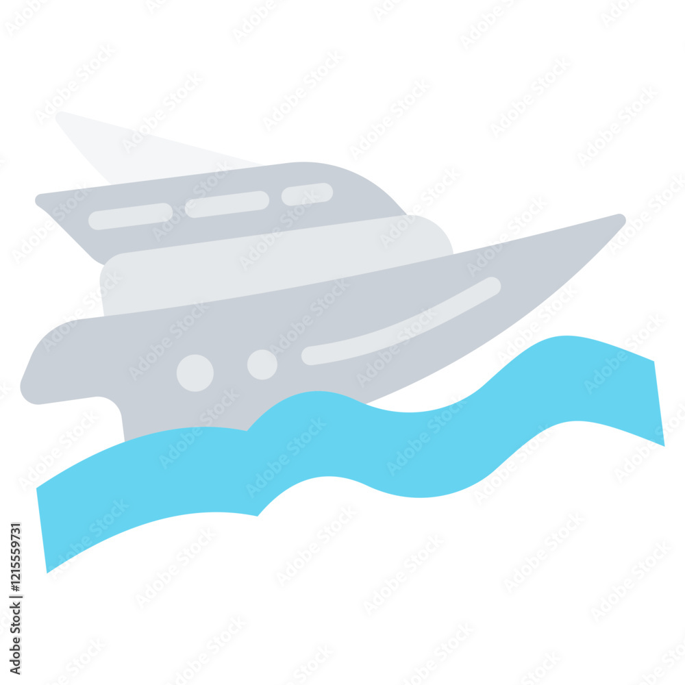 Obraz premium Yacht Flat Icon