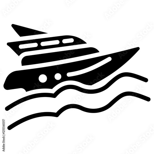 Yacht Glyph Icon