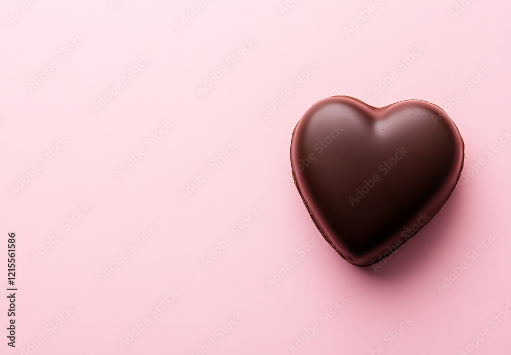 A pink background features a red heart placed on a white envelope for Valentine's Day A pink background features a red heart placed on a white envelope for Valentine's Day