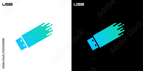 Clean and modern style USB flash drive icon logo