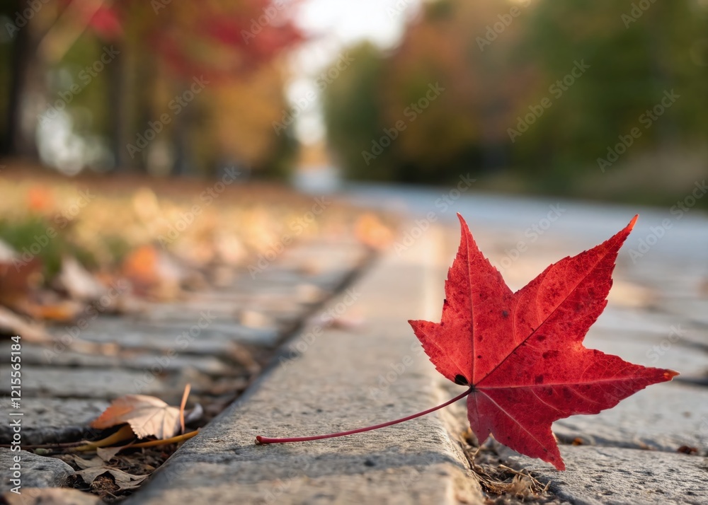 Vibrant Red Maple Leaf Autumn Fall Nature Background Vibrant Red Maple Leaf Autumn Fall Nature Background