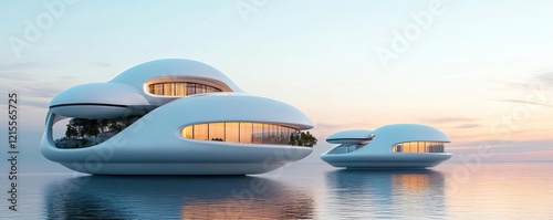 Wallpaper Mural A futuristic floating city with renewable energy systems and zero waste practices Torontodigital.ca