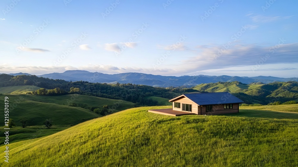 A serene hilltop retreat with passive solar design and natural insulation A serene hilltop retreat with passive solar design and natural insulation