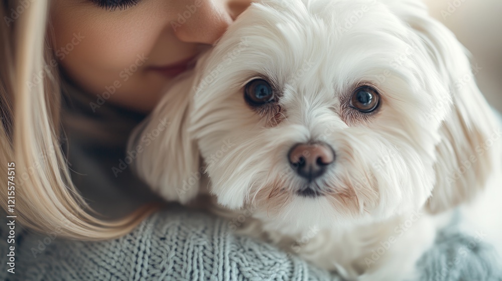 health care pet concept of a cute Maltese dog held by his owner waiting for medical exam at veterinary hospital.
health care pet concept of a cute Maltese dog held by his owner waiting for medical exam at veterinary hospital.