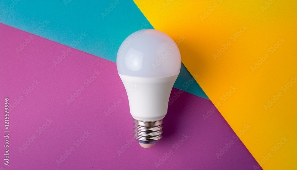 새로운 아이디어를 상징하는 전구가 다양한 색상의 배경 속에서 하나만 흰색으로 돋보이는 이미지