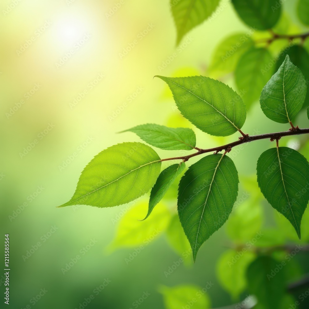 Vibrant green leaves bathed in sunlight, showcasing the beauty of nature's springtime awakening. A perfect image for themes of growth, renewal, and tranquility. Vibrant green leaves bathed in sunlight, showcasing the beauty of nature's springtime awakening. A perfect image for themes of growth, renewal, and tranquility.