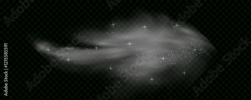 Powerful electrical current energy. Flash of lightning in a magic frame. Neon discharge in smoke effect.