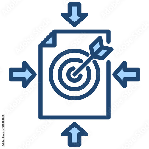 Objectives Alignment Blue Icon