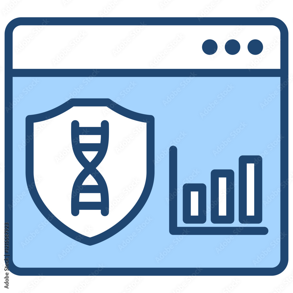 Gene Expression Blue Icon