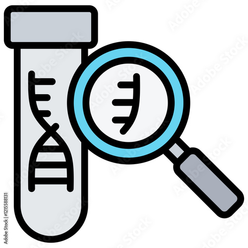 Molecular Diagnostic Outline Color Icon