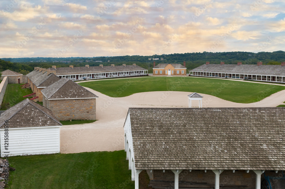 Inner Yard of Historic Ft Snelling in St Paul, Minnesota