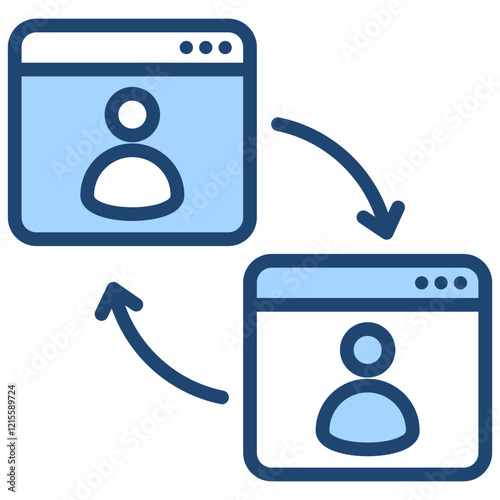 Collaboration Platform Blue Icon